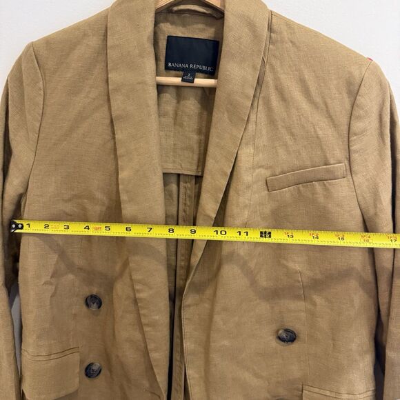 Banana Republic 100% Linen Blazer Iced Latte Size 2 - Picture 11 of 12